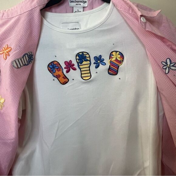 🎉Breckenridge Gingham Vacation Button Down Shirt Sz LP - Picture 2 of 8